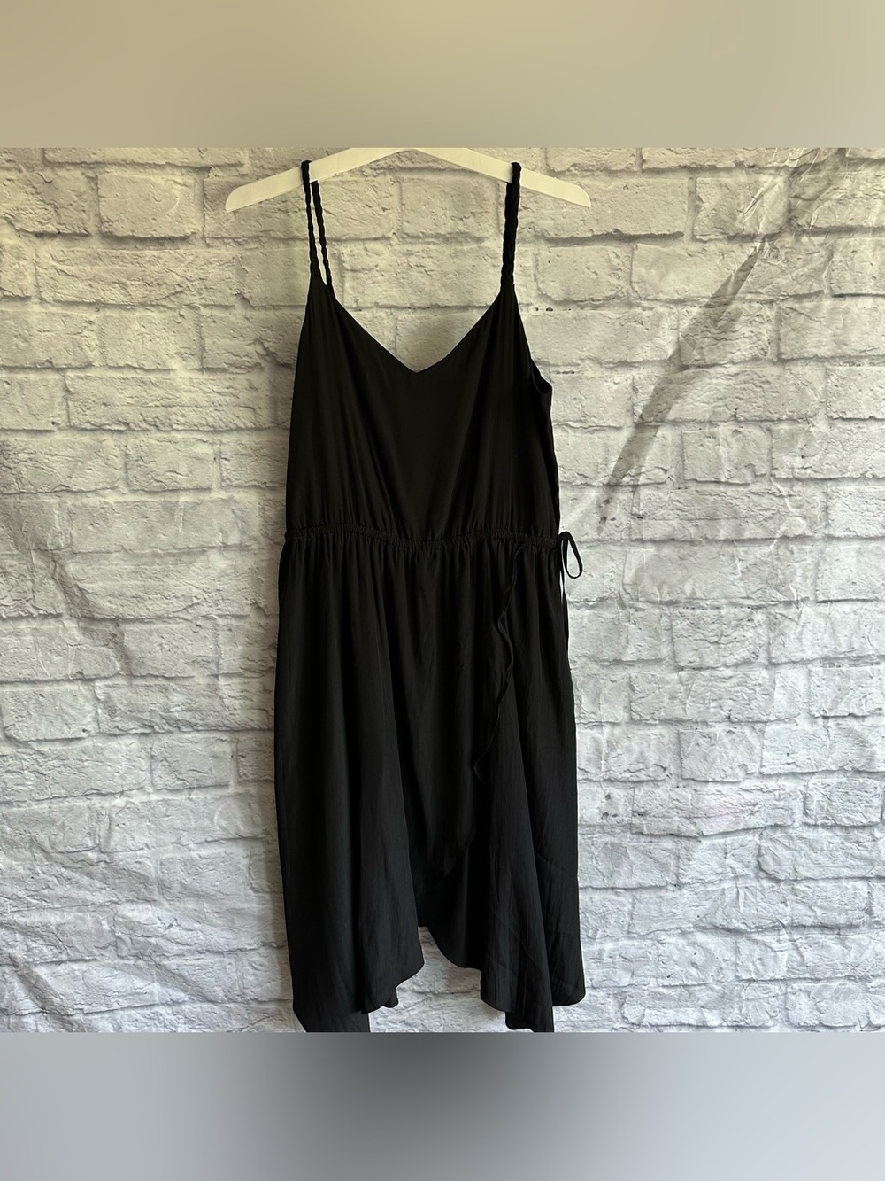 NEW WITH TAGS GAP TIE WAIST BRAIDED STRAP BLACK DRESS WOMENS SIZE 6